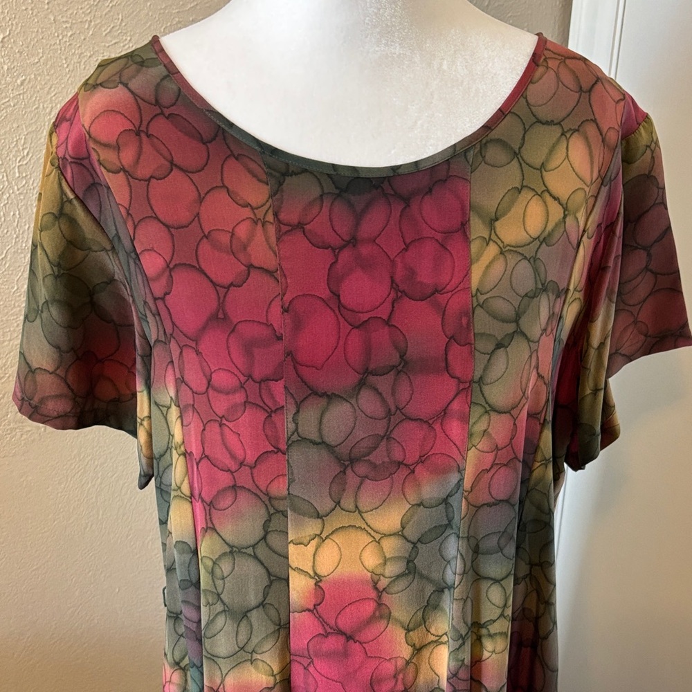 SIMPLY SILK Abstract multicolor Dress size L - Picture 2 of 10
